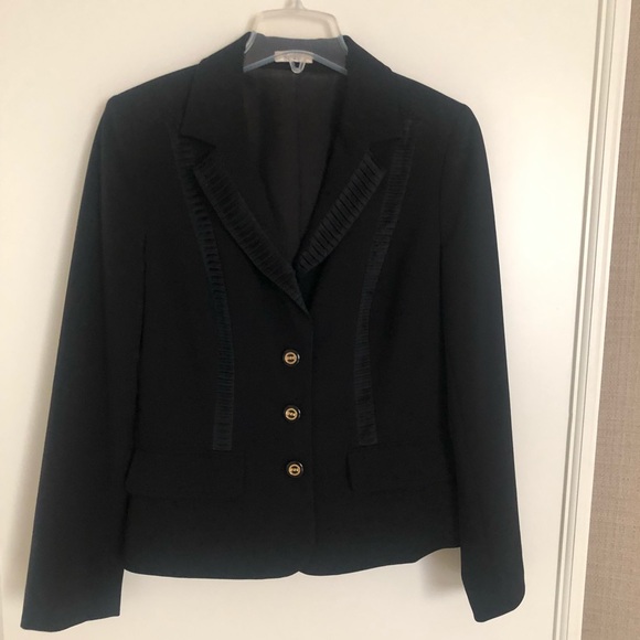 Gorgeous!Caché Black Tuxedo Pants Suit Pants Sz 6 Jacket SZ 10 (See Description) - Picture 2 of 14